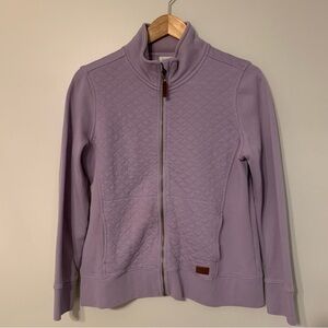 Women’s LLBean Quilted Full Zip Sweatshirt Rustic Purple Size Medium Petite MP